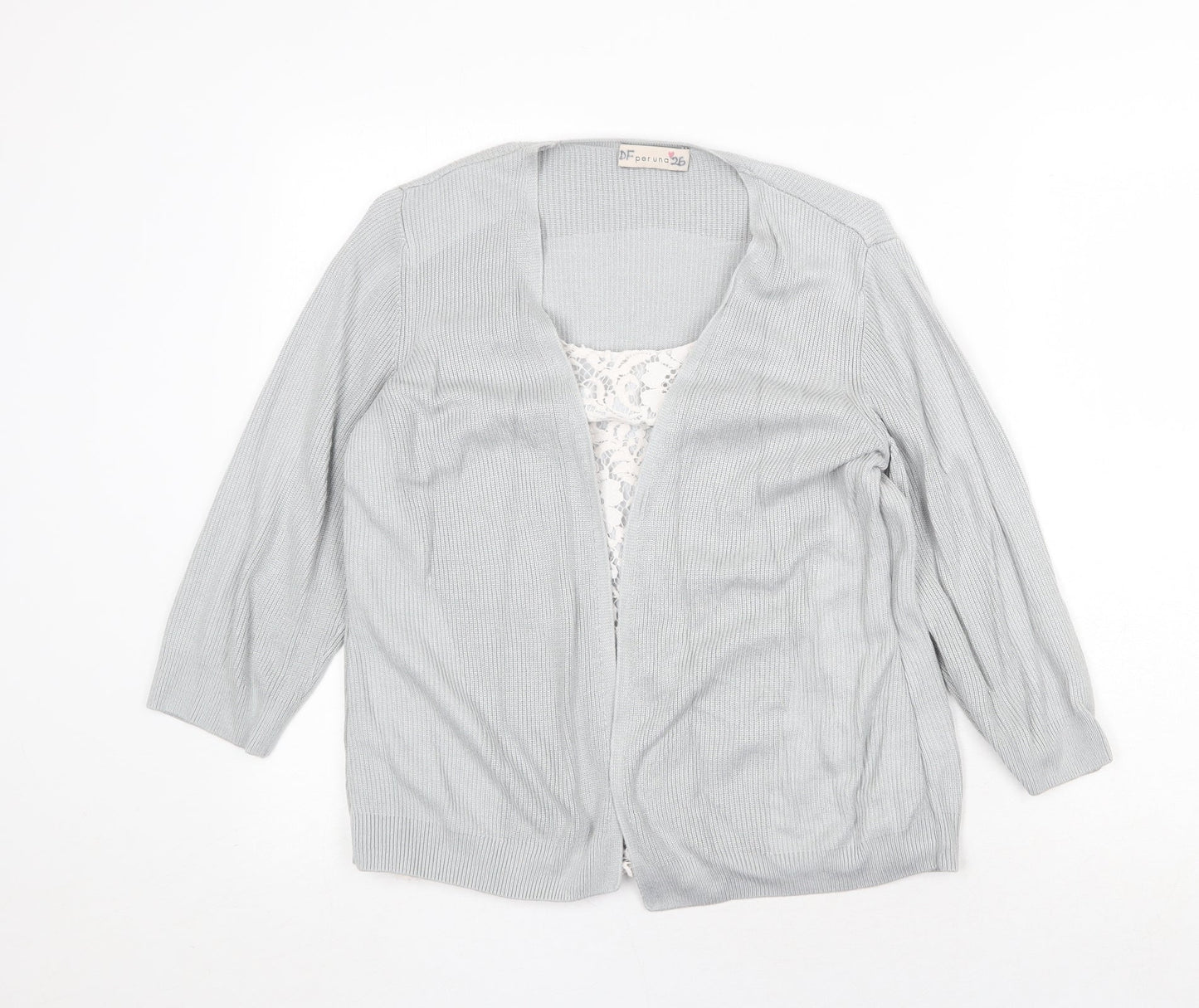 Marks and Spencer Womens Grey Round Neck Acrylic Pullover Jumper Size 14 - Twin Set