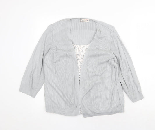 Marks and Spencer Womens Grey Round Neck Acrylic Pullover Jumper Size 14 - Twin Set