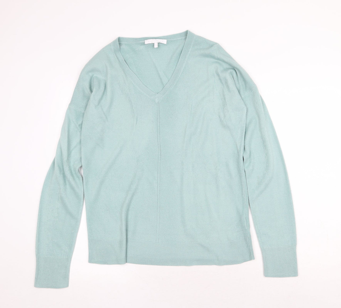 NEXT Womens Green V-Neck Acrylic Pullover Jumper Size 12