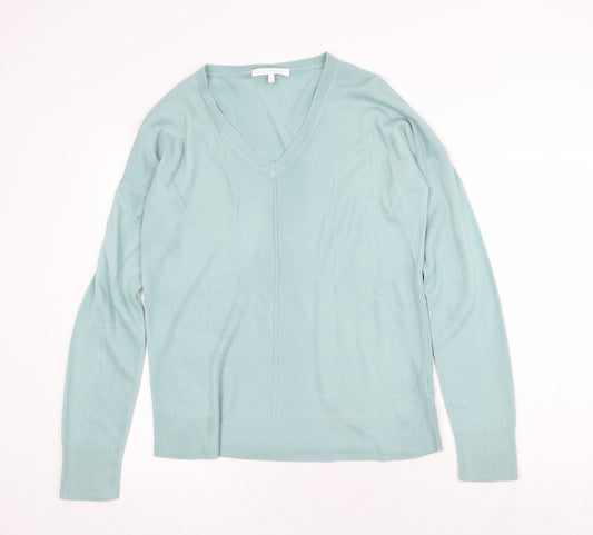 NEXT Womens Green V-Neck Acrylic Pullover Jumper Size 12