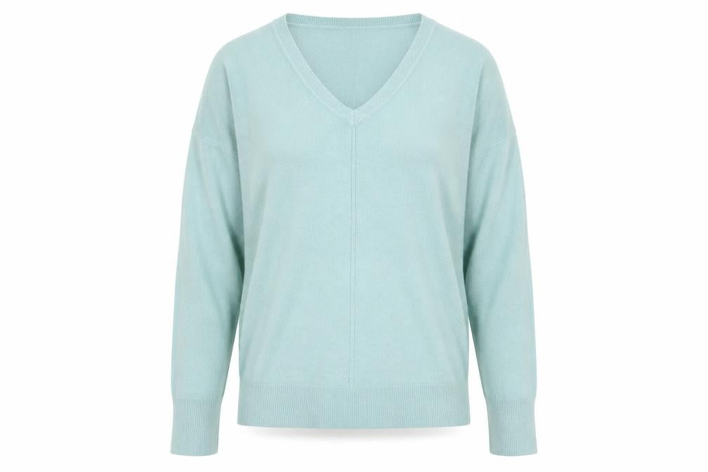 NEXT Womens Green V-Neck Acrylic Pullover Jumper Size 12