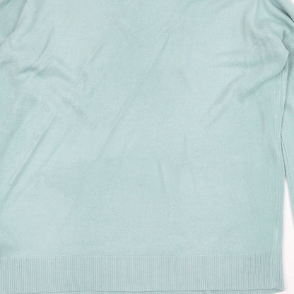 Next Womens Green V-Neck Acrylic Pullover Jumper Size 12
