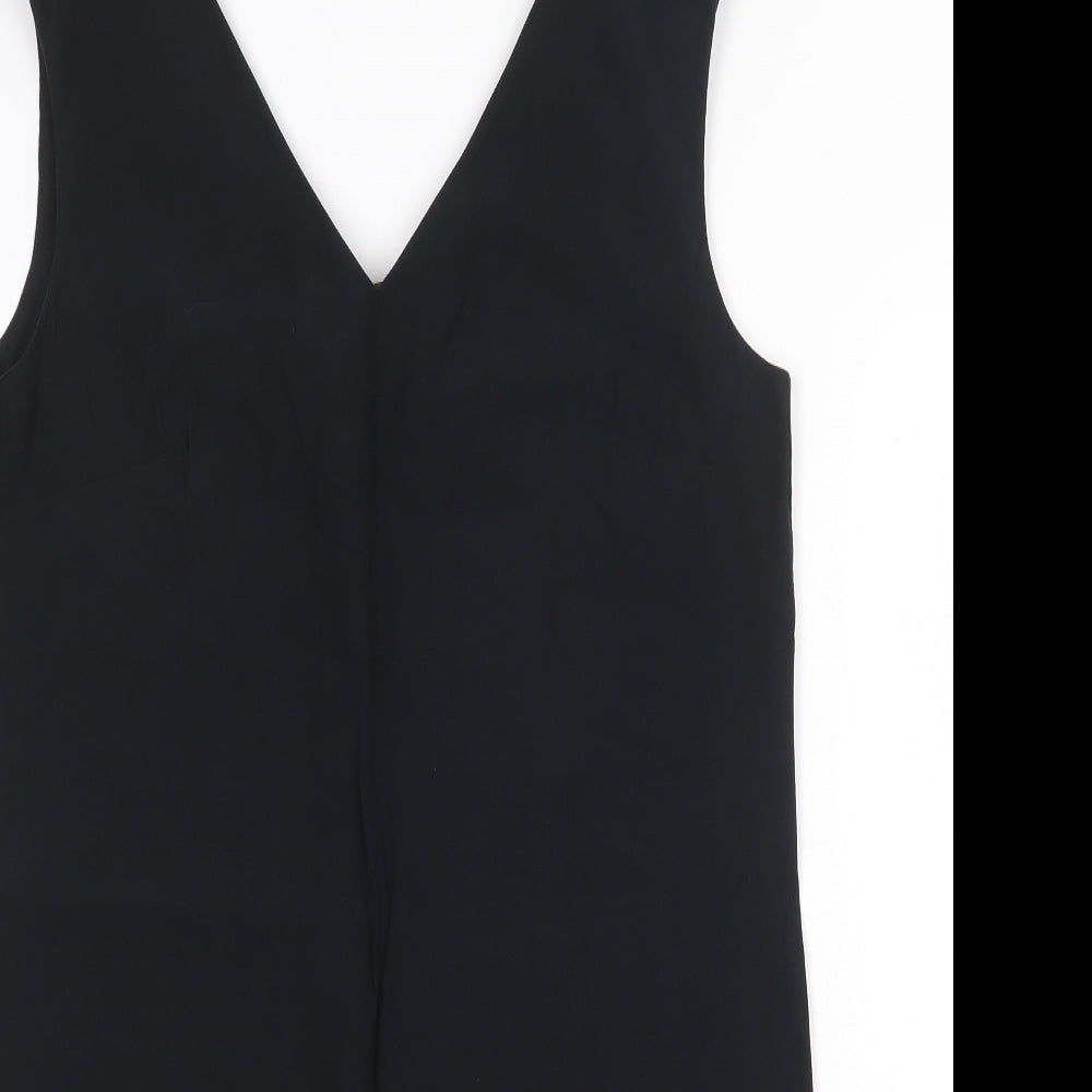 Mango Womens Black Viscose Shift Size M V-Neck Pullover