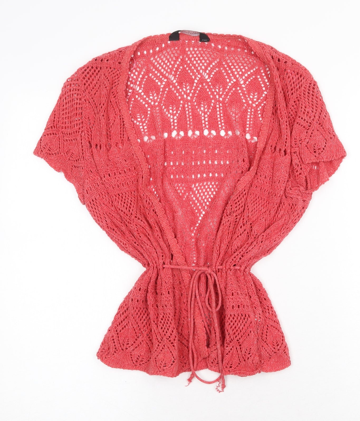 Dorothy Perkins Womens Red V-Neck Cotton Cardigan Jumper Size 14