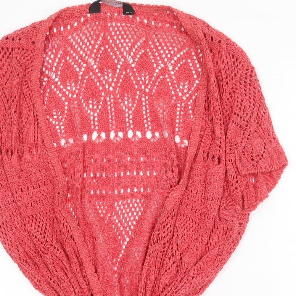 Dorothy Perkins Womens Red V-Neck Cotton Cardigan Jumper Size 14