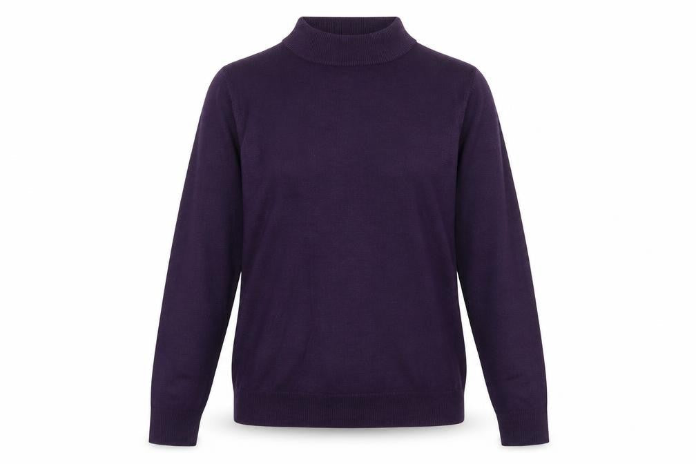 Garfield & Marks Womens Purple Mock Neck Acrylic Pullover Jumper Size 10