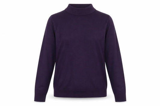 Garfield & Marks Womens Purple Mock Neck Acrylic Pullover Jumper Size 10