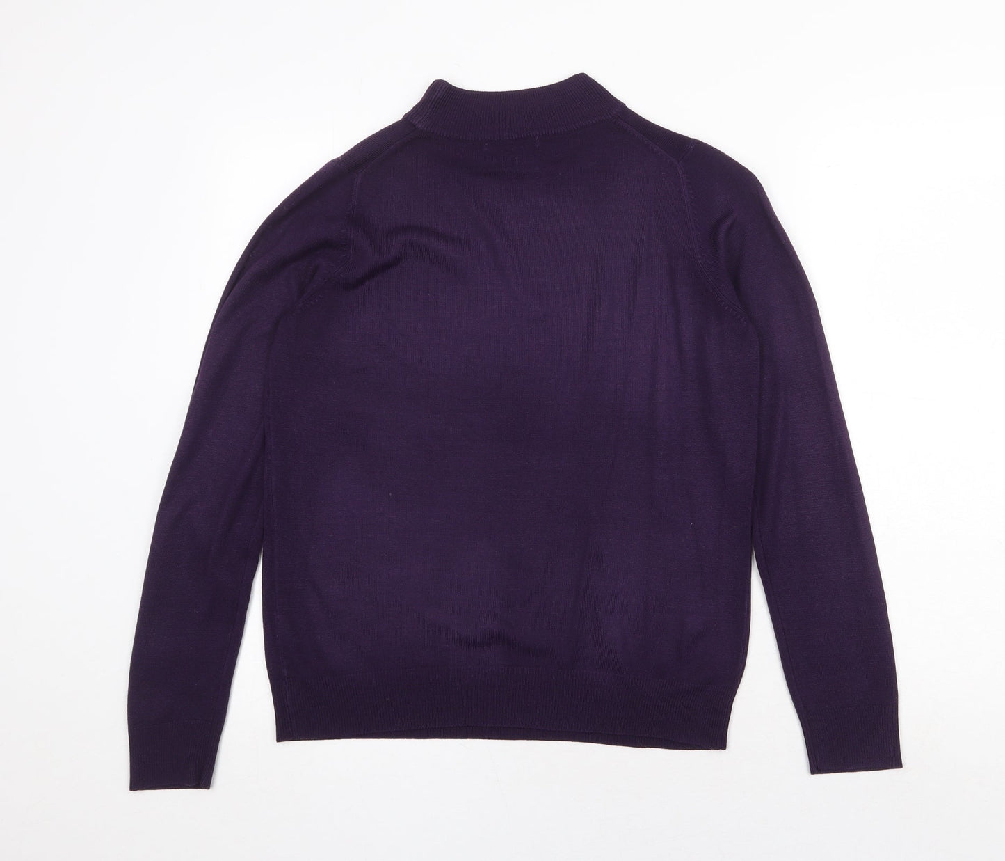 Garfield & Marks Womens Purple Mock Neck Acrylic Pullover Jumper Size 10