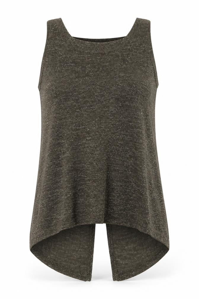 River Island Womens Green Acrylic Basic Tank Size 8 Round Neck
