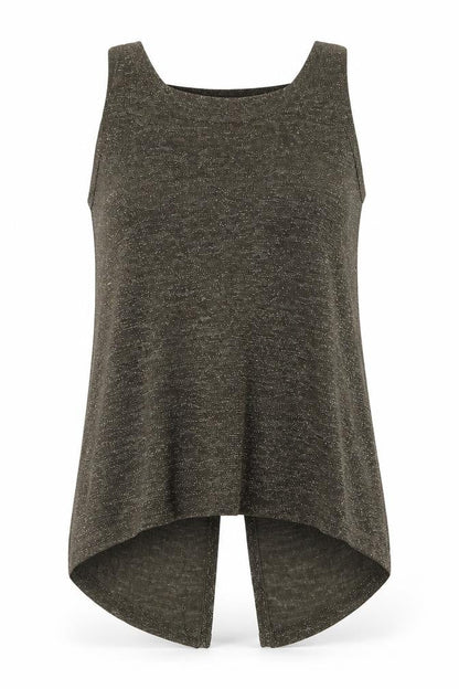 River Island Womens Green Acrylic Basic Tank Size 8 Round Neck