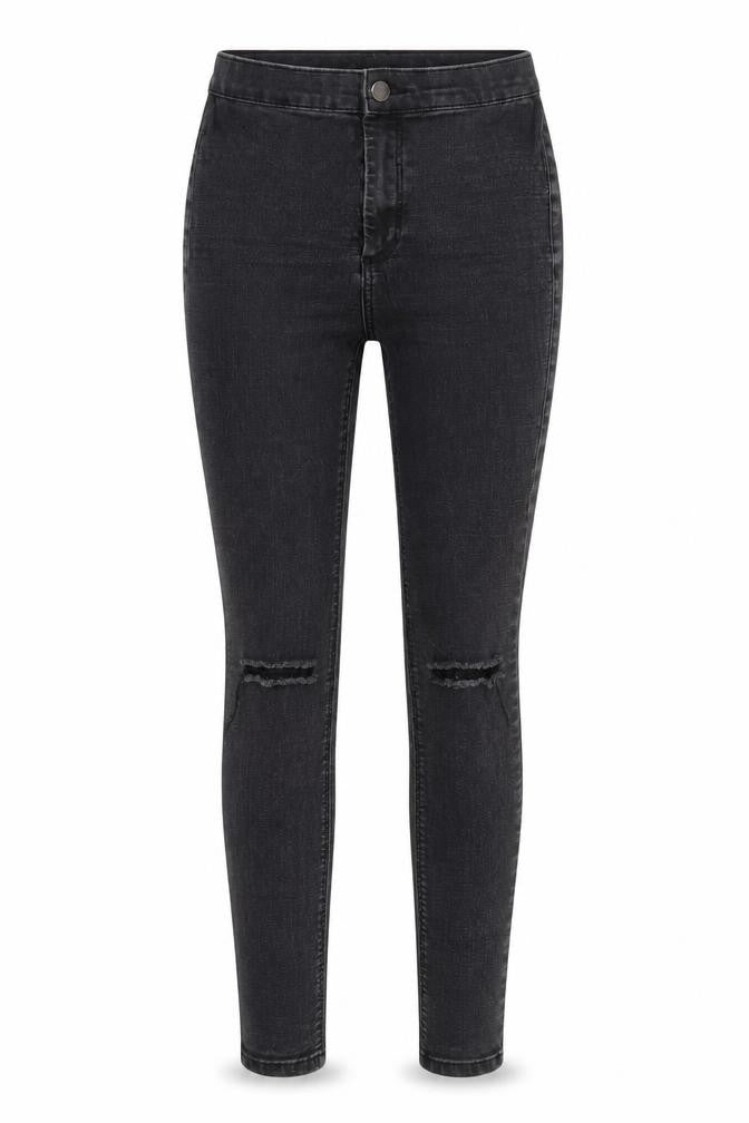 Topshop Womens Grey Cotton Skinny Jeans Size 28 in Regular Zip