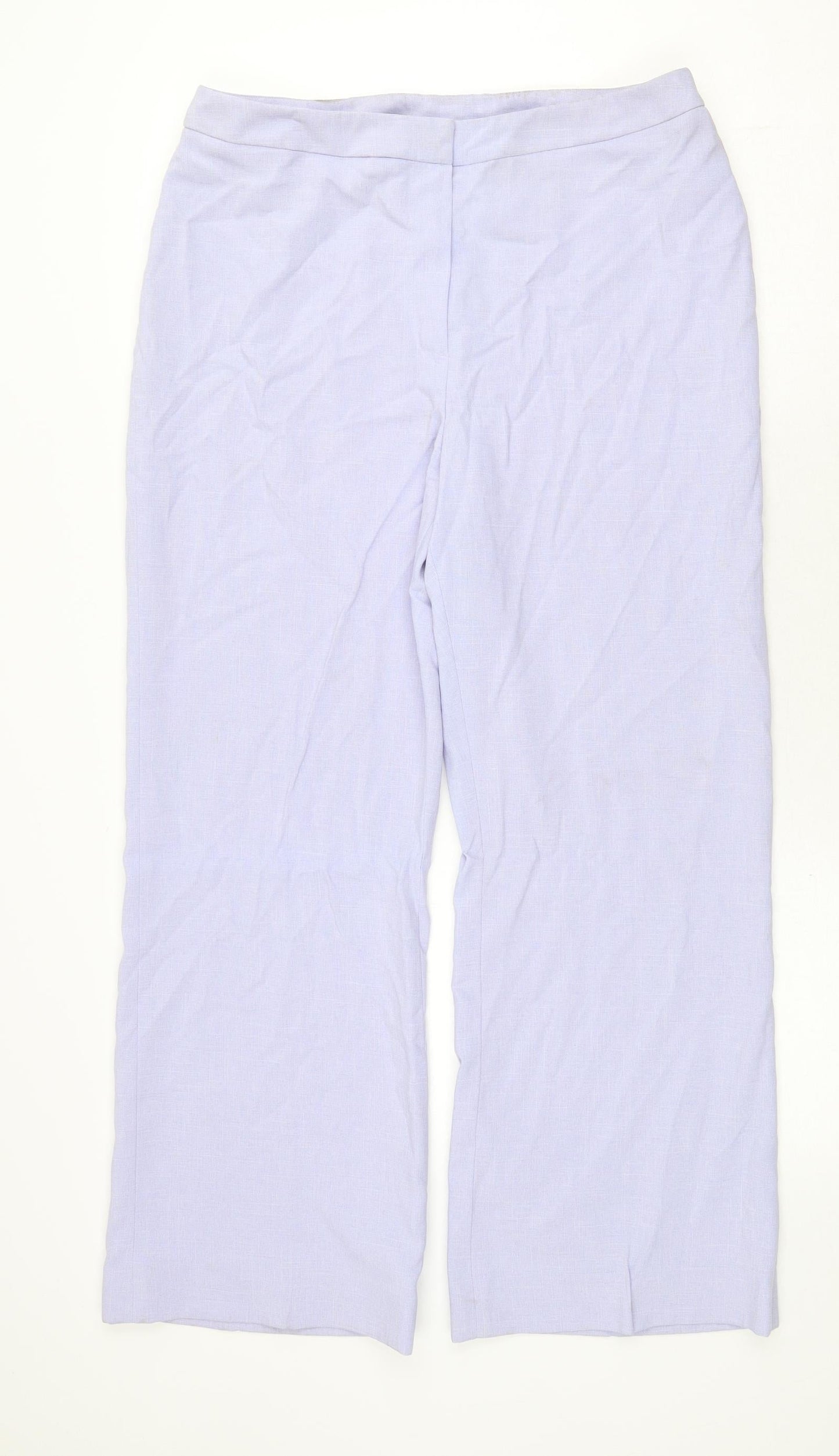 Essentials Womens Purple Polyester Trousers Size 16 Regular Zip