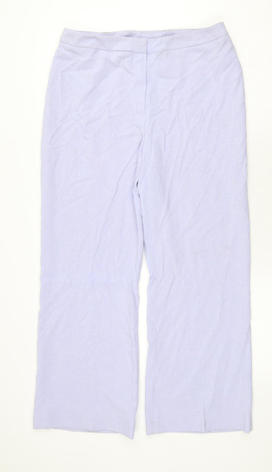 Essentials Womens Purple Polyester Trousers Size 16 Regular Zip