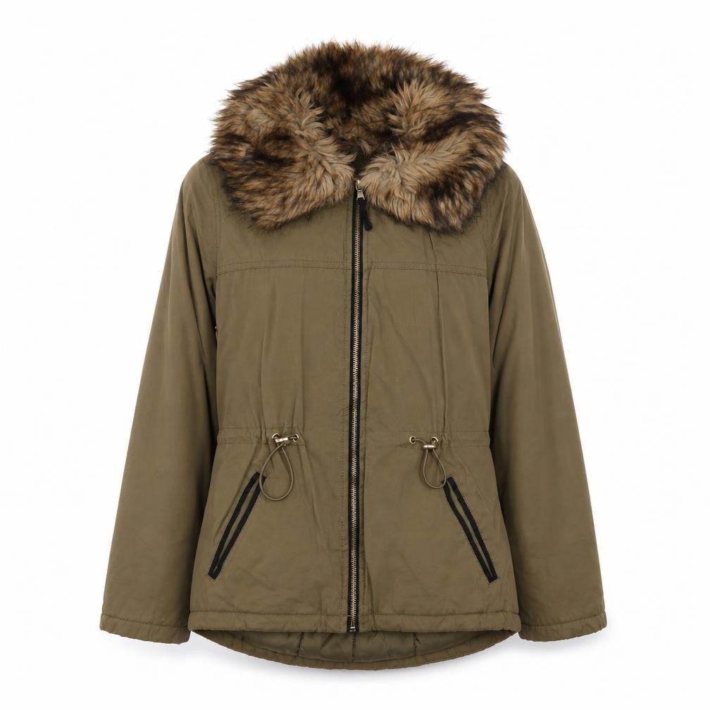 Papaya Womens Green Parka Jacket Size 6 Zip