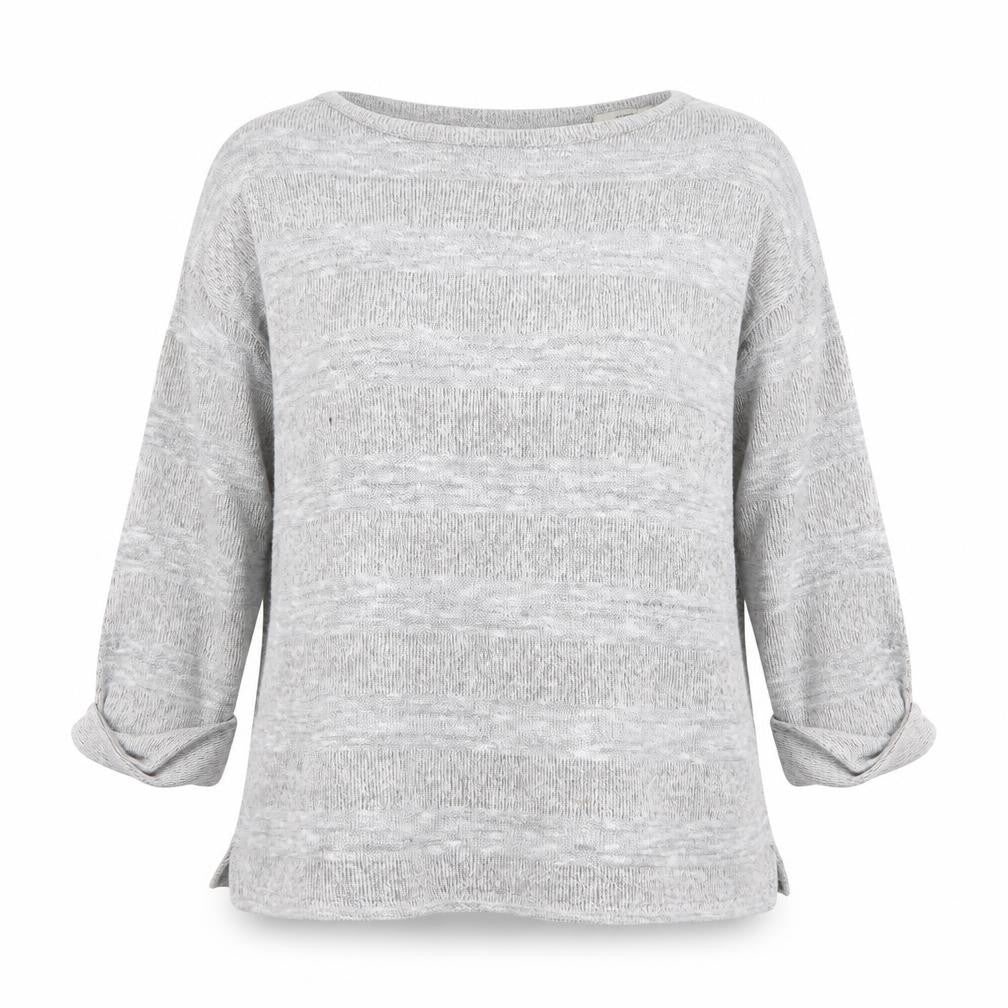 Papaya Womens Grey Round Neck Viscose Pullover Jumper Size L