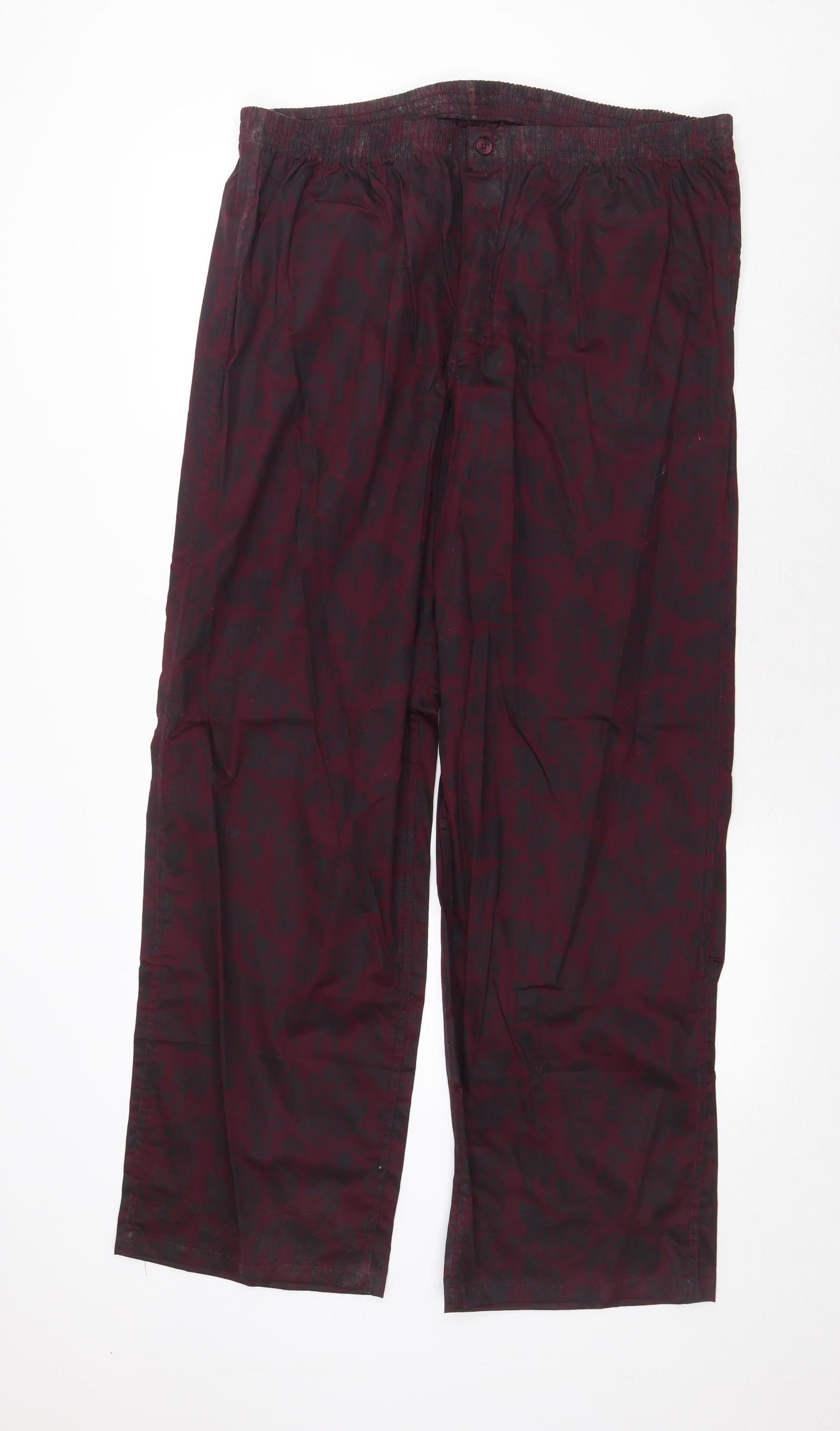 John Lewis Womens Purple Geometric Cotton Trousers Size XL Regular