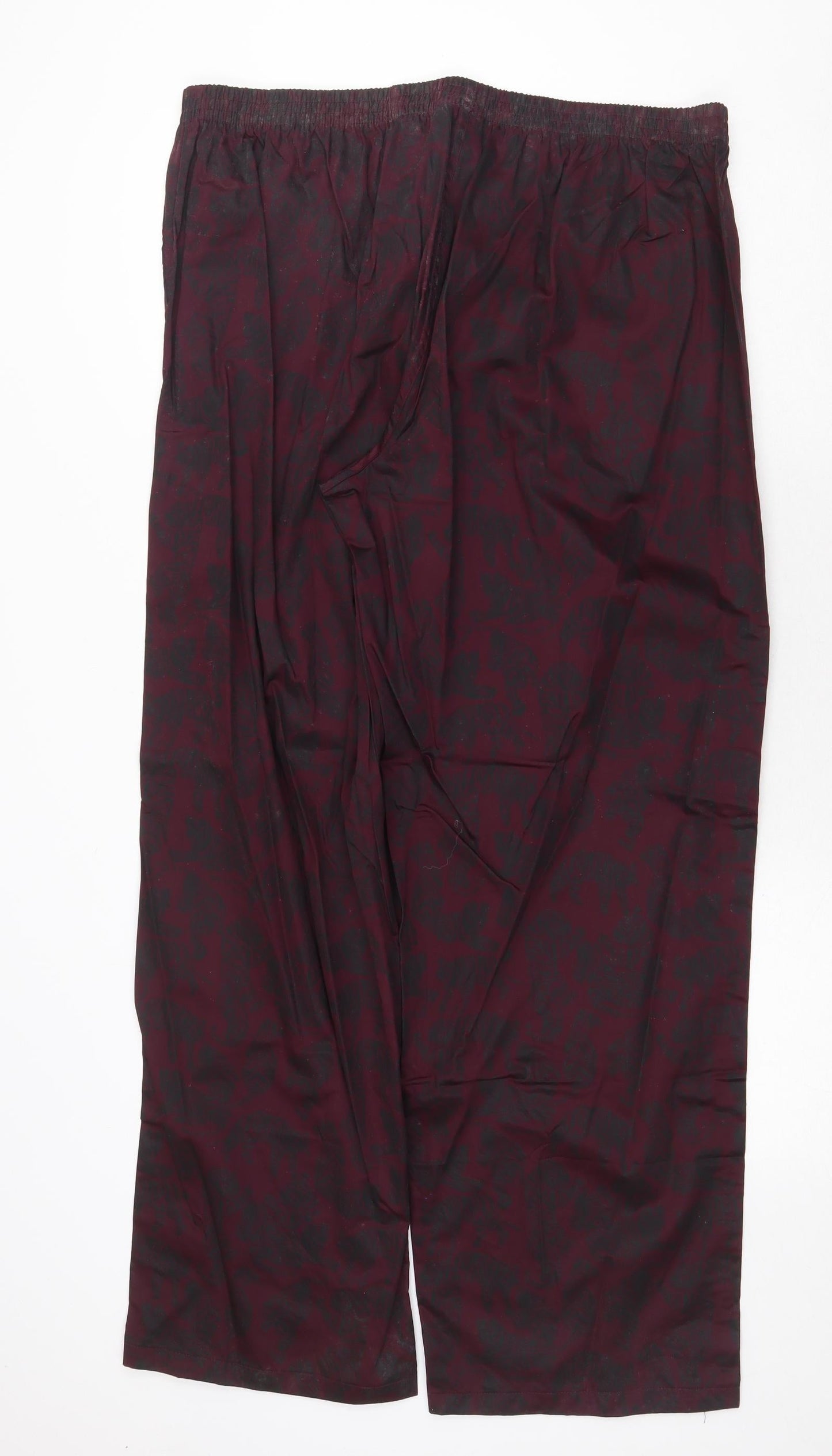 John Lewis Womens Purple Geometric Cotton Trousers Size XL Regular