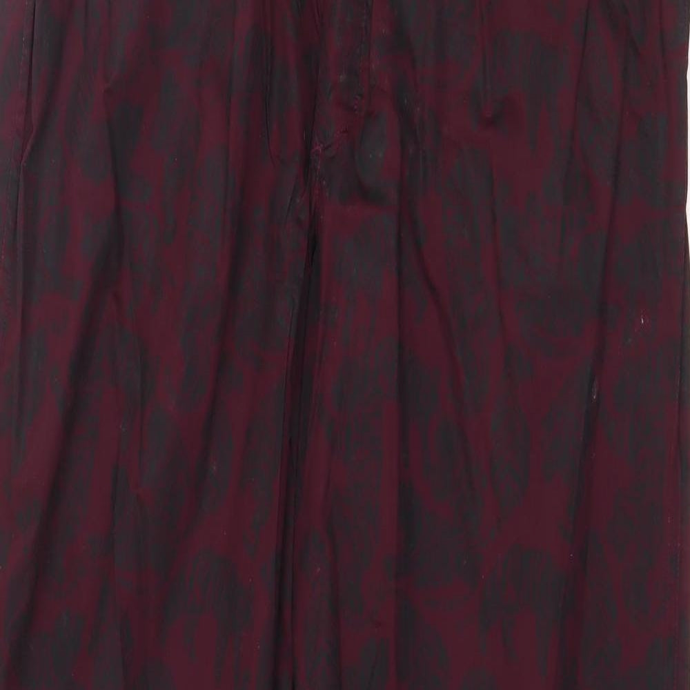John Lewis Womens Purple Geometric Cotton Trousers Size XL Regular