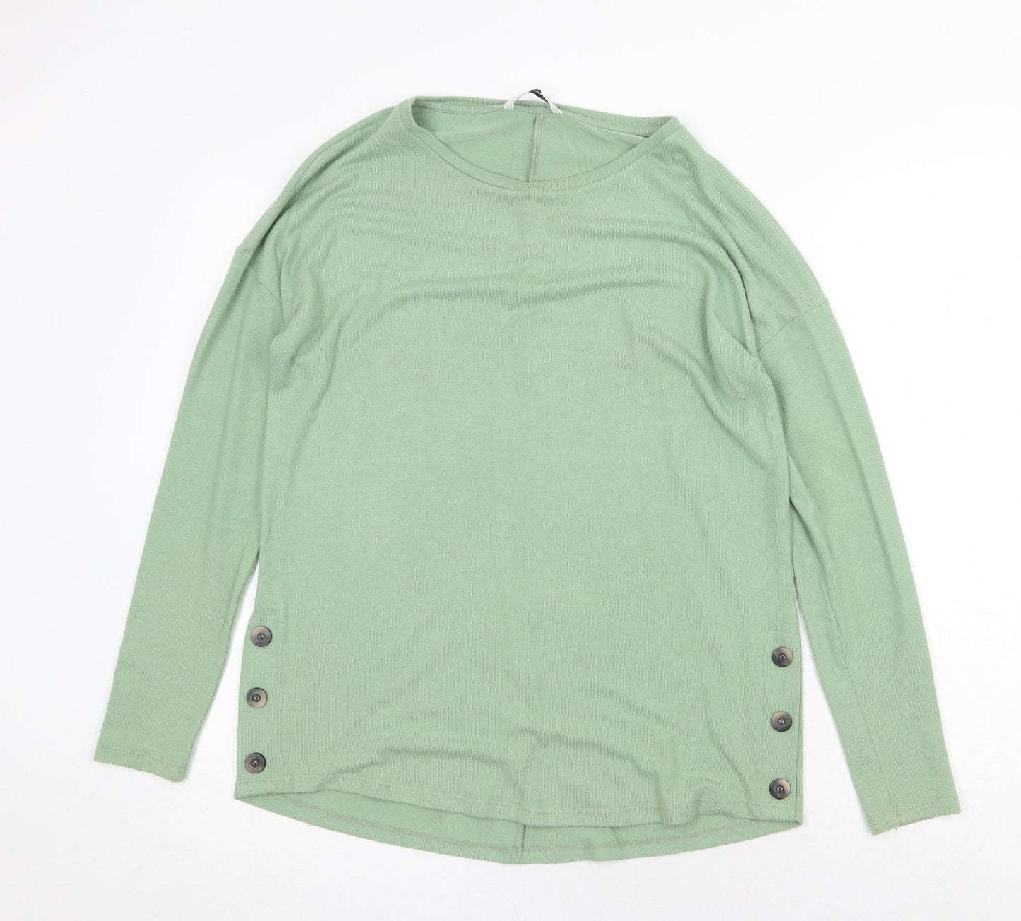 Dylan George Womens Green Round Neck Viscose Pullover Jumper Size S