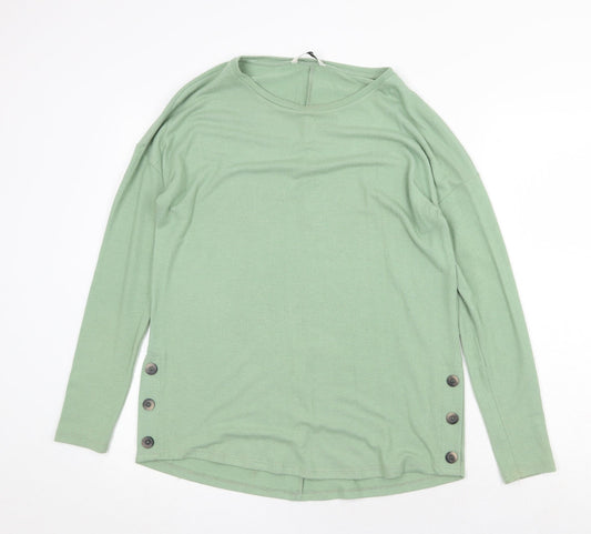 Dylan George Womens Green Round Neck Viscose Pullover Jumper Size S
