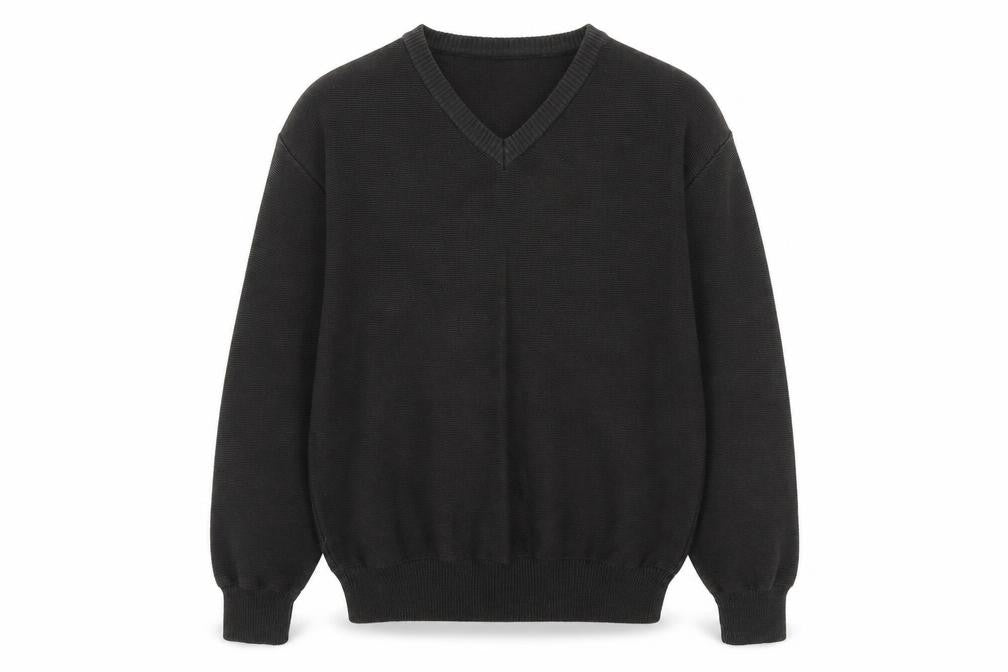 Marks & Spencer Mens Grey V-Neck Cotton Pullover Jumper Size S Long Sleeve