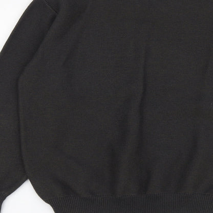 Marks & Spencer Mens Grey V-Neck Cotton Pullover Jumper Size S Long Sleeve