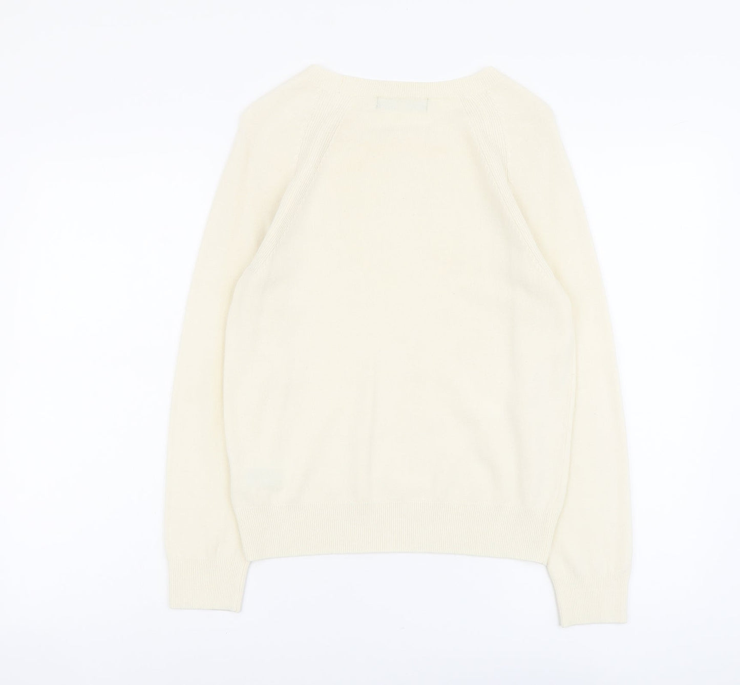 Marks and Spencer Womens Ivory Round Neck Acrylic Pullover Jumper Size 8