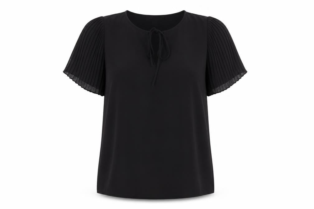 Atmosphere Womens Black Polyester Basic Blouse Size 12 V-Neck