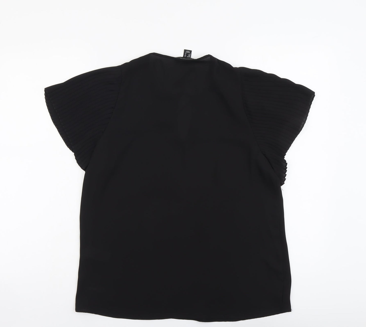Atmosphere Womens Black Polyester Basic Blouse Size 12 V-Neck