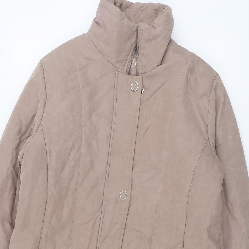 Finesse Womens Beige Jacket Size 14 Zip