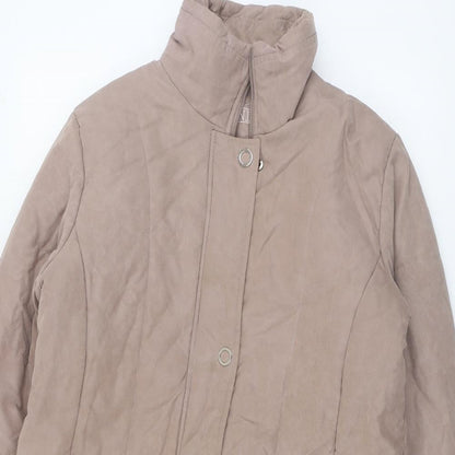 Finesse Womens Beige Jacket Size 14 Zip