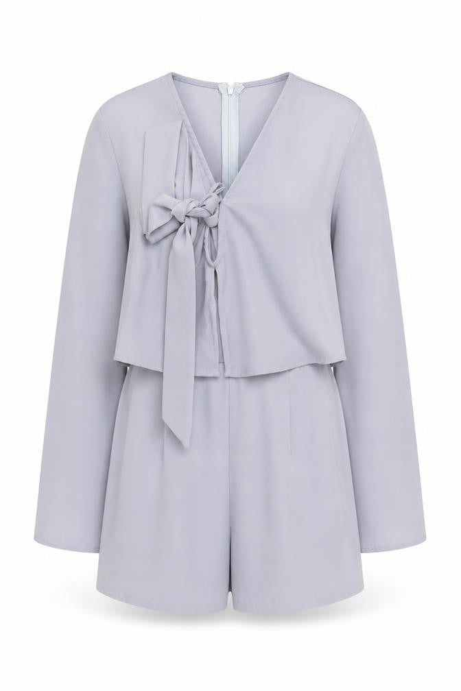 Missguided Womens Grey Polyester Playsuit One-Piece Size 6 Zip