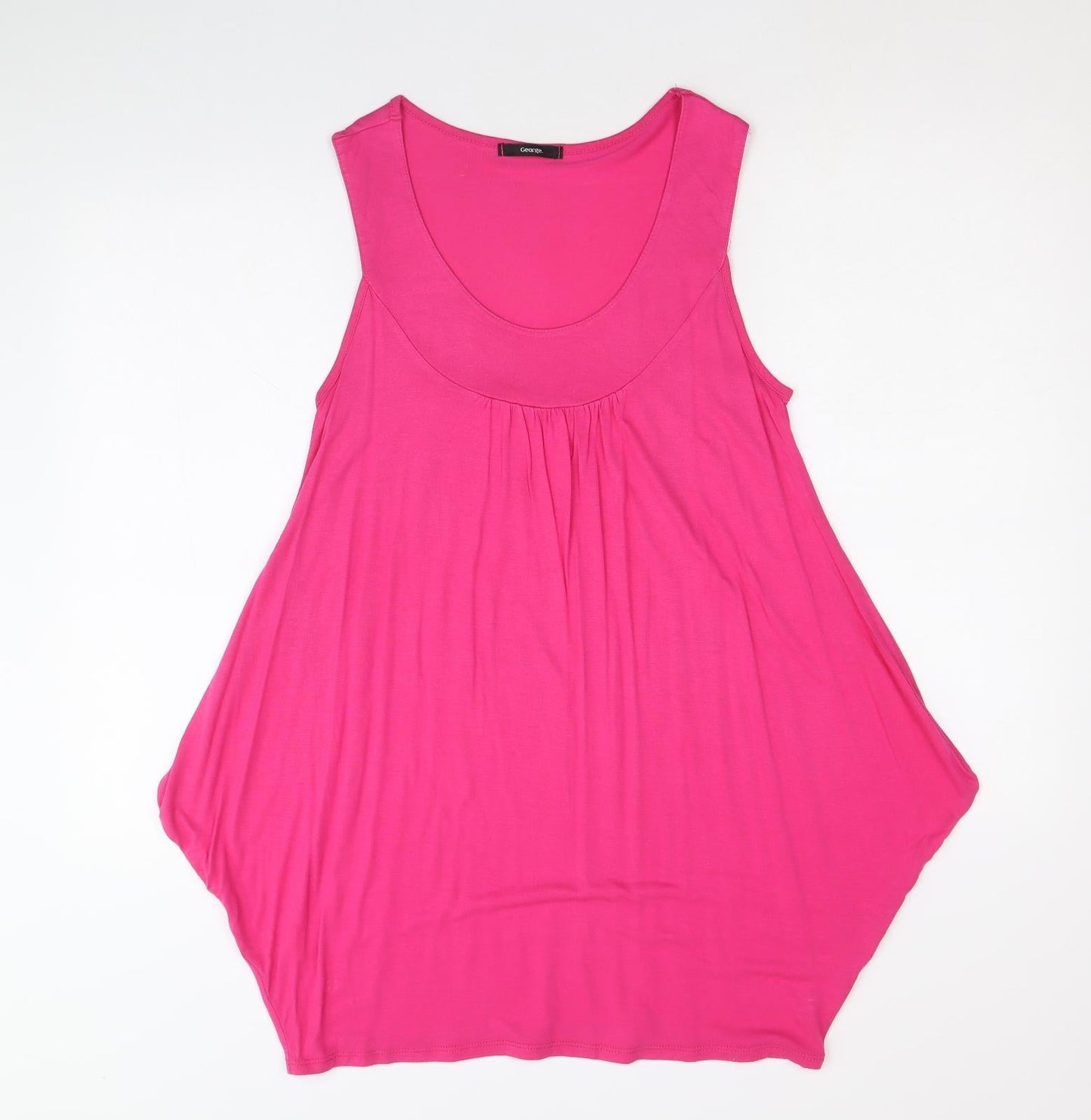 George Womens Pink Viscose Trapeze & Swing Size 12 Scoop Neck Pullover