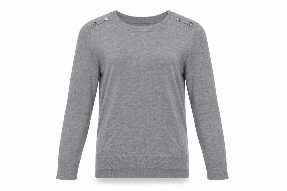 Primark Womens Grey Round Neck Acrylic Pullover Jumper Size M