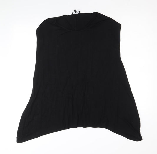 New Look Womens Black Viscose Basic Tank Size 10 Round Neck