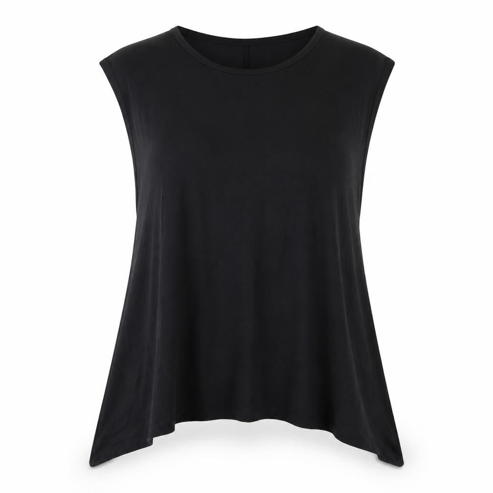 New Look Womens Black Viscose Basic Tank Size 10 Round Neck