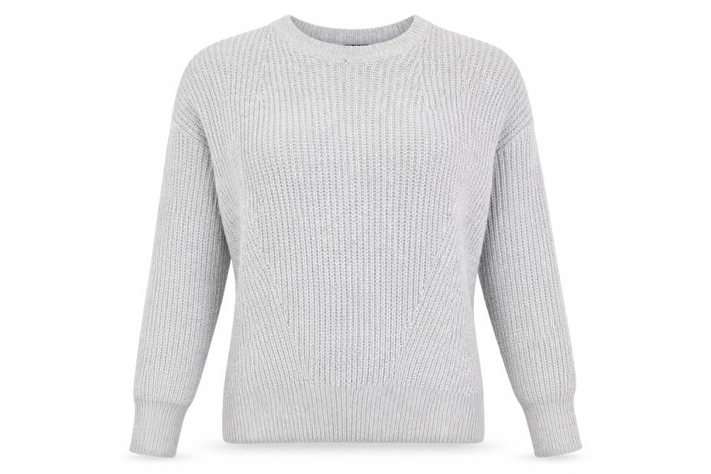 Atmosphere Womens Grey Round Neck Acrylic Pullover Jumper Size 8