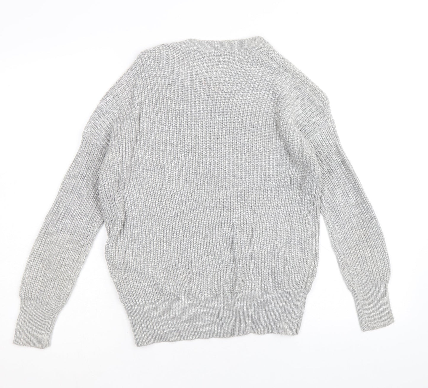 Atmosphere Womens Grey Round Neck Acrylic Pullover Jumper Size 8