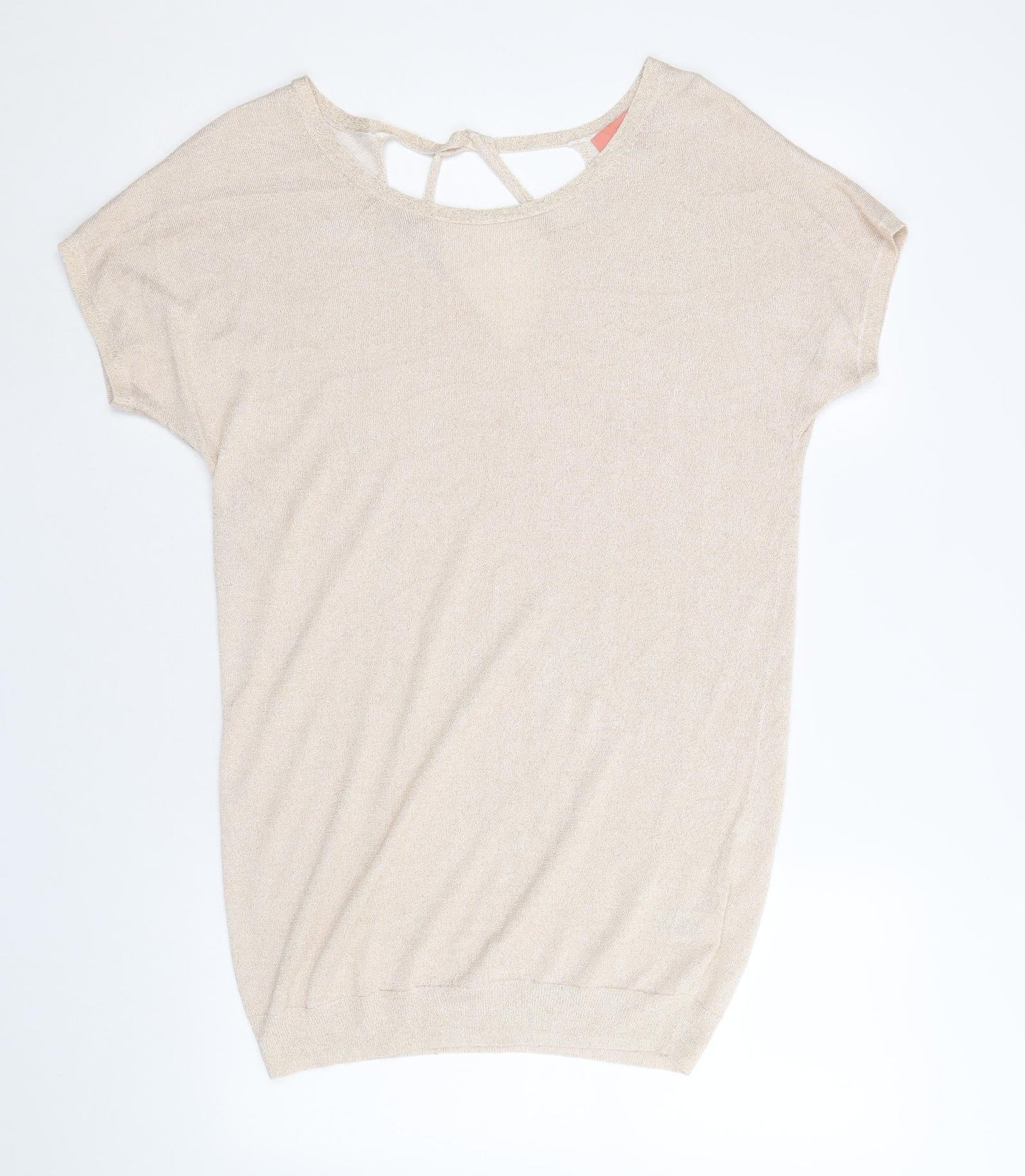 NEXT Womens Gold Round Neck Viscose Pullover Jumper Size 10