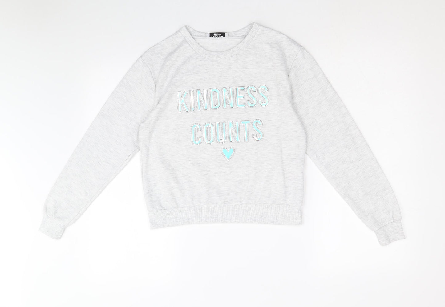 New Look Womens Grey Polyester Pullover Sweatshirt Size S Pullover - Kindess Counts