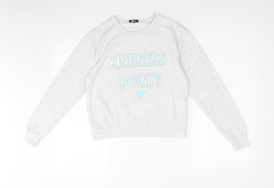 New Look Womens Grey Polyester Pullover Sweatshirt Size S Pullover - Kindess Counts