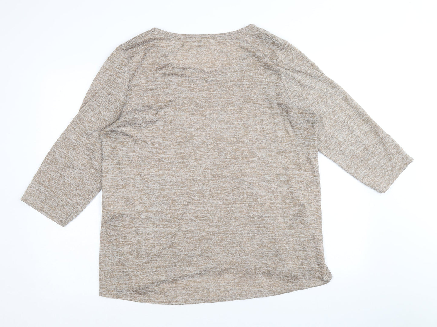 Papaya Womens Brown Round Neck Polyester Pullover Jumper Size L