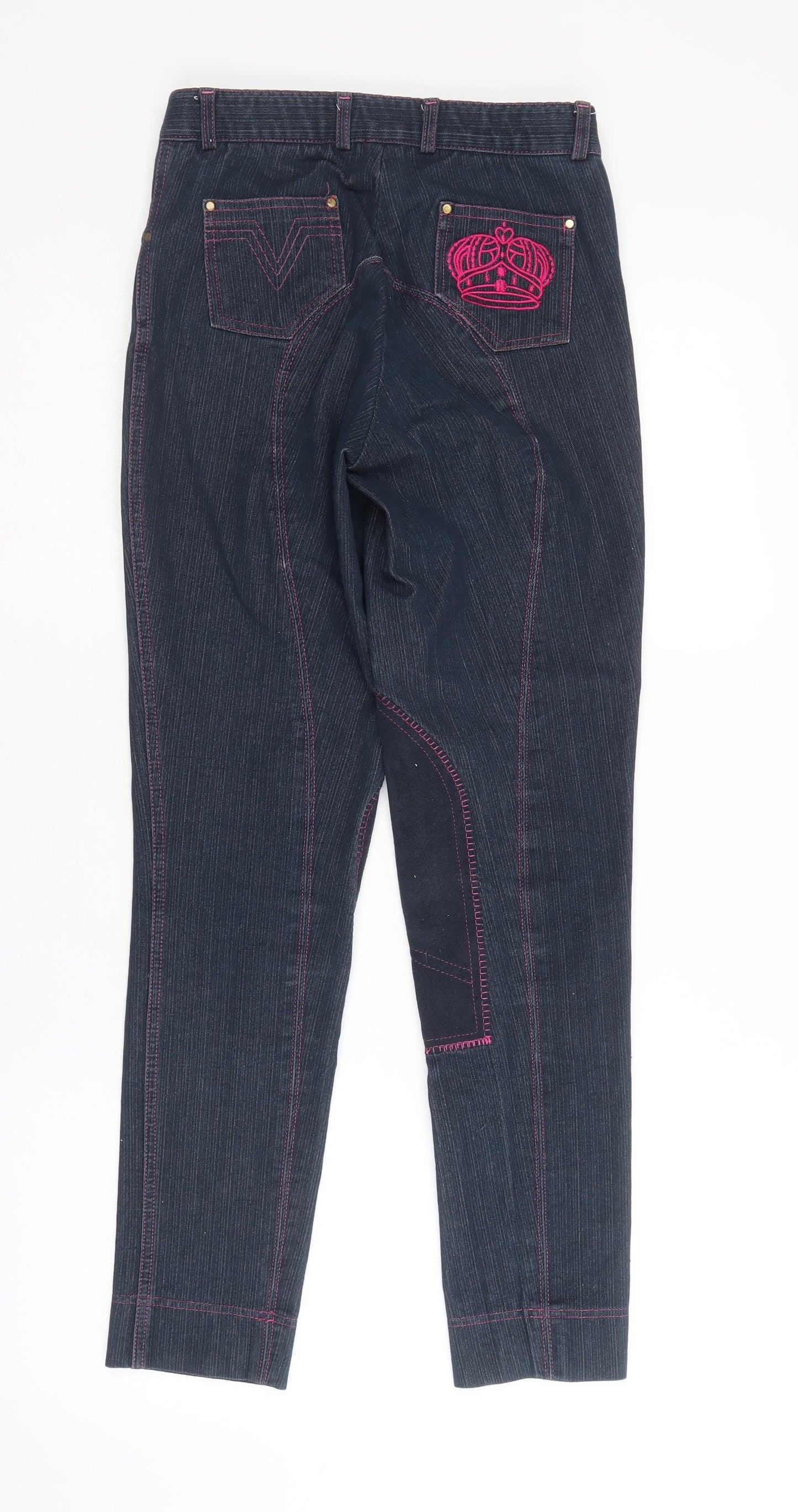 Preworn Womens Blue Cotton Straight Jeans Size 26 in Regular Zip