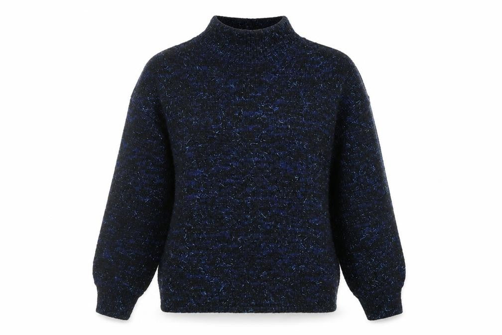 Capsule Womens Blue Mock Neck Acrylic Pullover Jumper Size 8 - Size 8-10