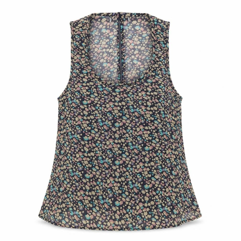 New Look Womens Multicoloured Geometric Polyester Basic Tank Size S Scoop Neck