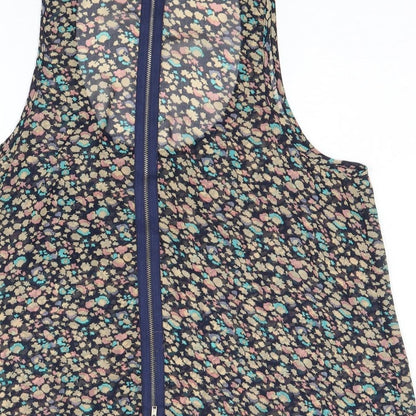 New Look Womens Multicoloured Geometric Polyester Basic Tank Size S Scoop Neck