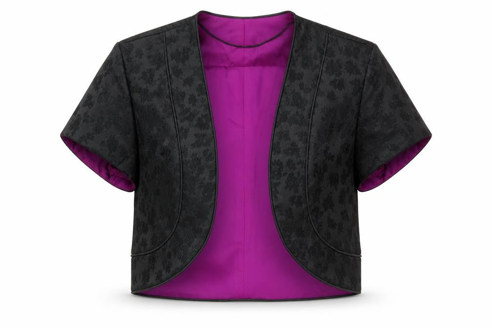 Roman Womens Black Geometric Jacket Blazer Size 12