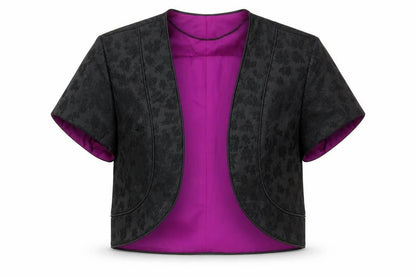 Roman Womens Black Geometric Jacket Blazer Size 12