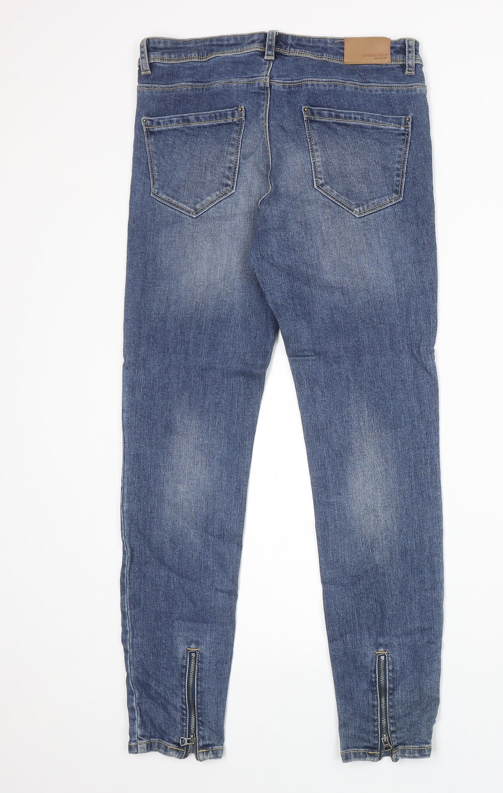 Springfield Womens Blue Cotton Skinny Jeans Size 28 in Regular Zip