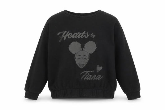 George Girls Black Cotton Pullover Sweatshirt Size 7-8 Years Pullover